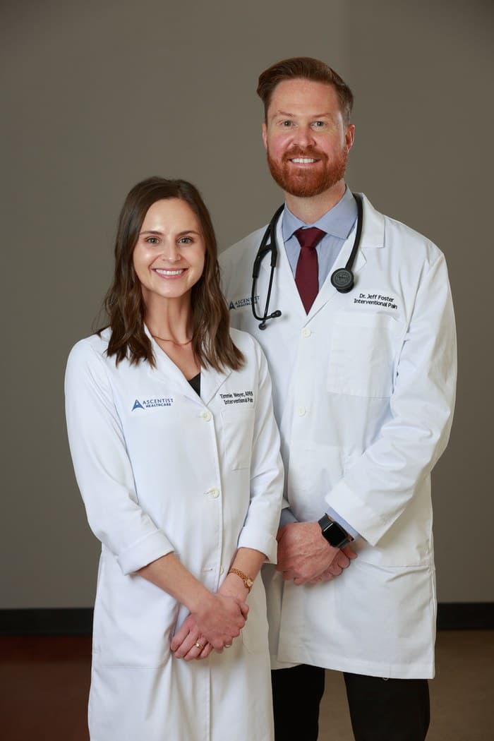 Dr. Jeff Foster with an APRN colleague, Ascentist Healthcare.
